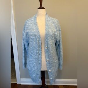 SHEIN Plus Pocket Patched Button Front Cardigan